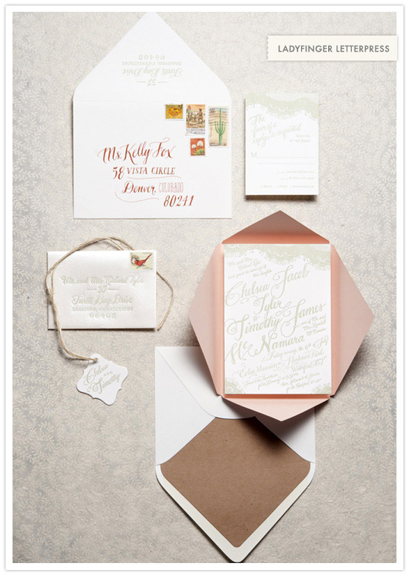 Ladyfinger Letterpress wedding invitations
