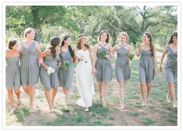 variations of grey chiffon bridesmaid dresses