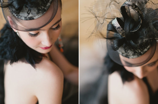 Blair Nadeau Millinery lace and ribbon headpiece
