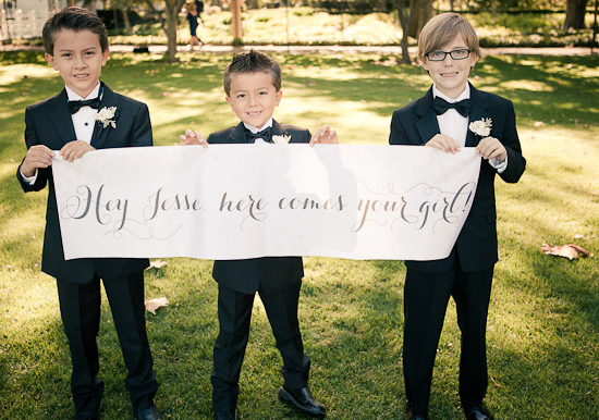 "Here comes your girl" wedding sign