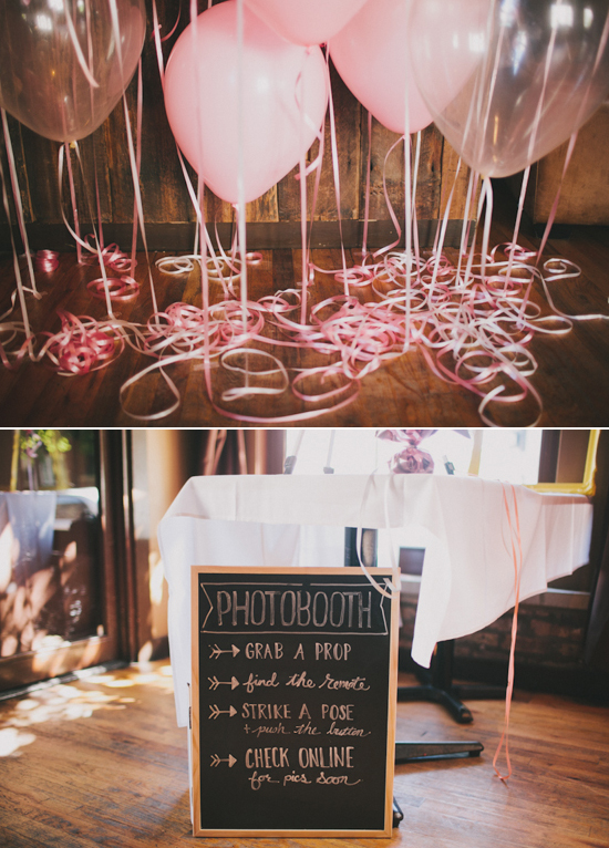 pink balloons and chalkboard sign