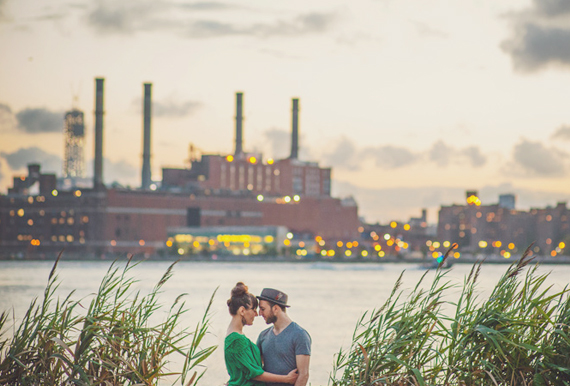 New York riverside engagement portraits | Photo by W.Scott Chester