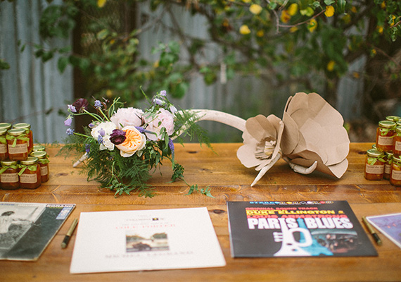 record cover guest book | photo by Taylor Lord | 100 Layer Cake 