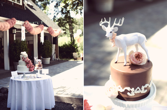 deer and rose wedding cake topper | Photo by Anne Nunn Photography