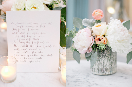 love note and pastel floral arrangement | Photo by Jeremy Harwell