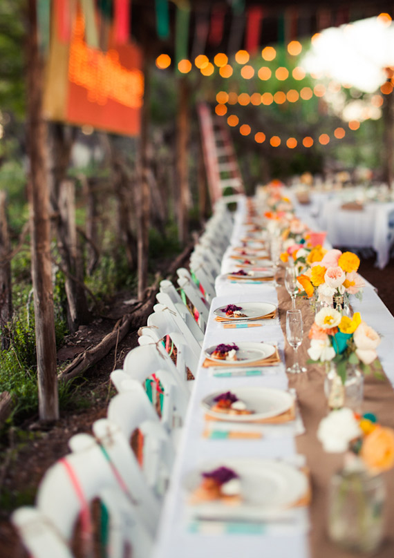 Colorful wedding reception | photo by Paige Newton | 100 Layer Cake