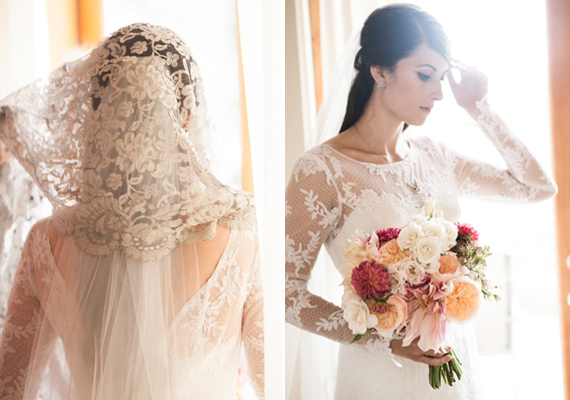 lace wedding veil  | Photo by Lauren Ross | 100 Layer Cake