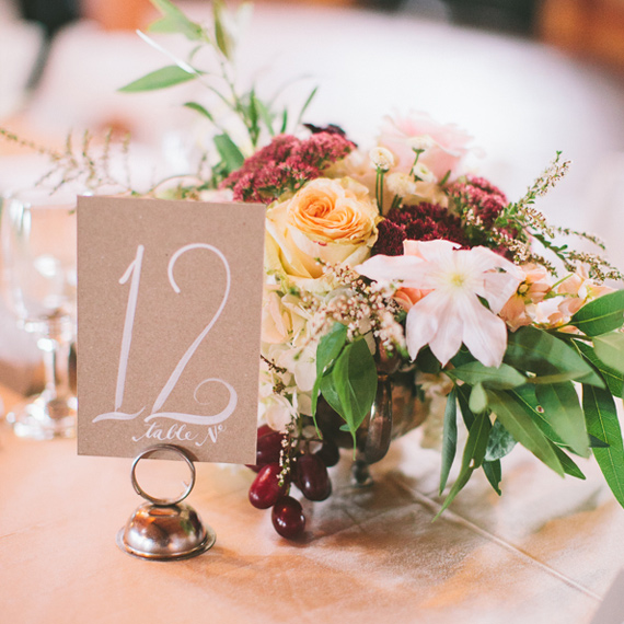white calligraphed table number | Steven Michael Photo | 100 Layer Cake