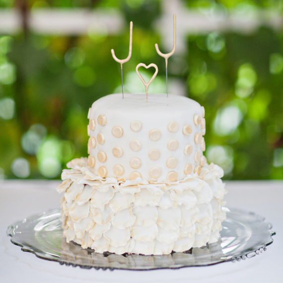 White and gold wedding cake  | 100 Layer Cake
