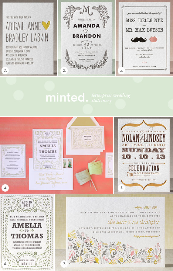 minted letterpress invites 