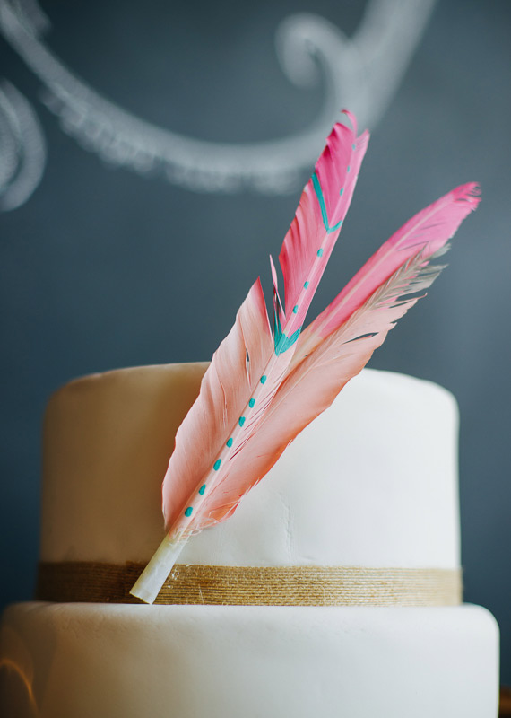 feather cake topper | photos by Christine McGuigan | 100 Layer Cake
