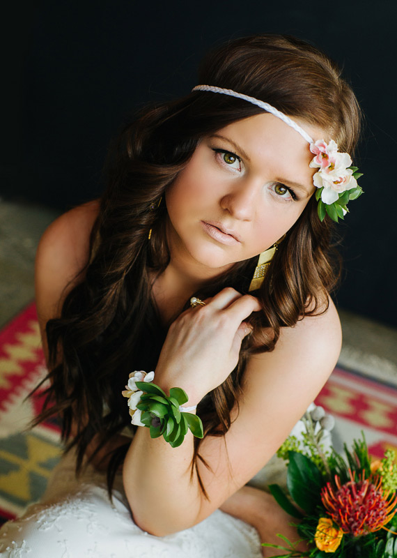 Succulent headband and corsage | photos by Christine McGuigan | 100 Layer Cake