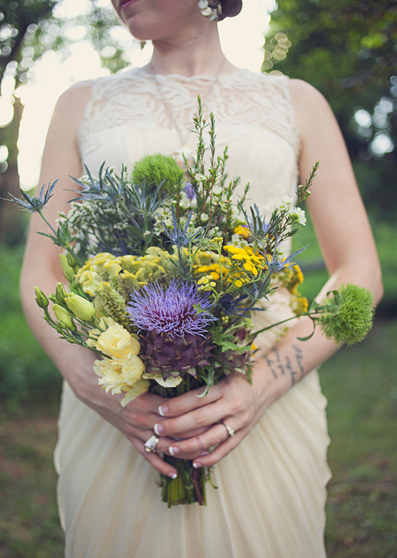 wildflower bridal bouquet | photo by Brooke Courtney | 100 Layer Cake