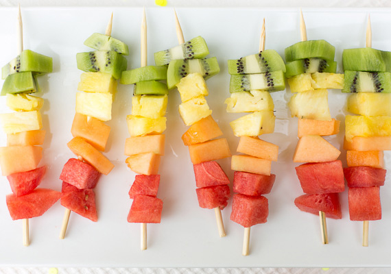 fruit skewers party food  | Photos by Birds of a Feather | 100 Layer Cake