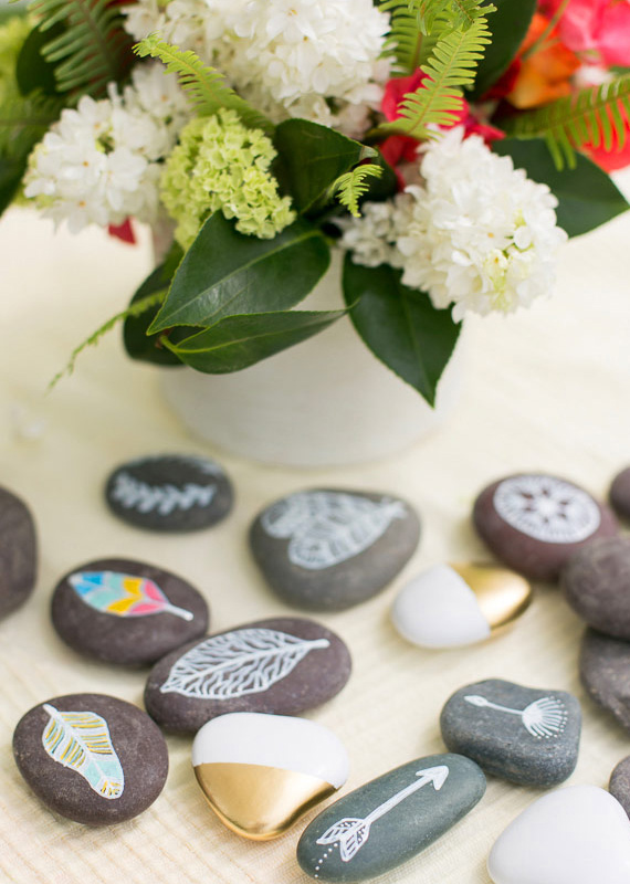 DIY hand painted rocks | Photos by Birds of a Feather | 100 Layer Cake