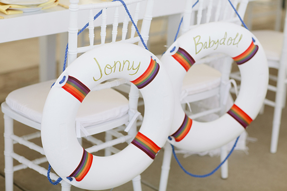 Life raft chair signage  | photo by Joielala | design by Jesi Haack | 100 Layer Cake