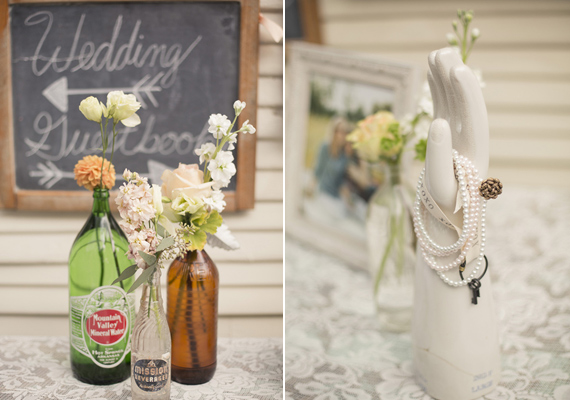 antique styled guest book table | photos by Mustard Seed Organic Photography | 100 Layer Cake
