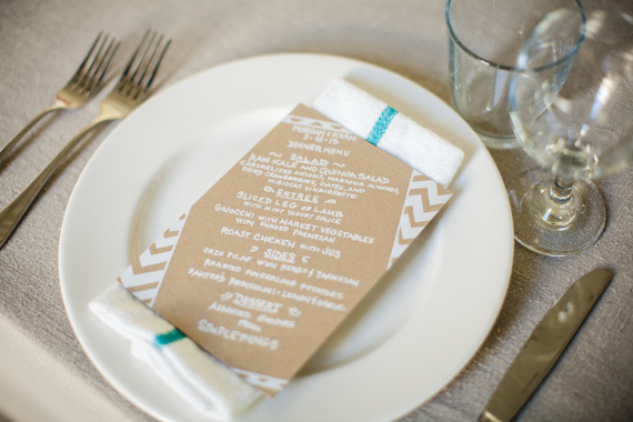 Screen printed wedding menu | Photos by EP Love | 100 Layer Cake