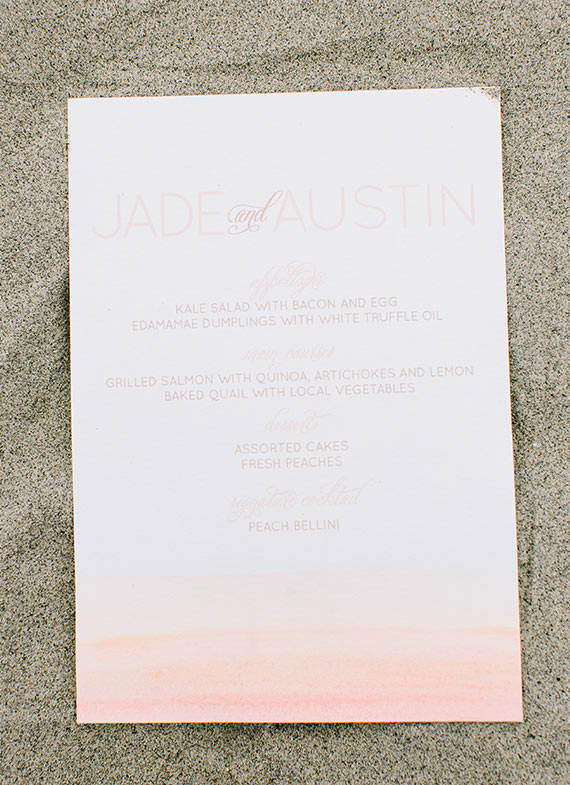Pink ombre wedding invitation | photos by Ashley Kelemen | 100 Layer Cake 