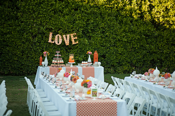 Orange modern wedding decor | photos by Frenzel Studios | 100 Layer Cake