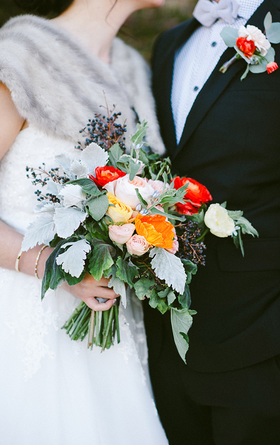bright rose bridal bouquet | photos by Whitney Neal | 100 Layer Cake