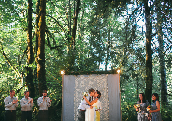 crochet ceremony backdrop | photos by Leah Verwey | 100 Layer Cake