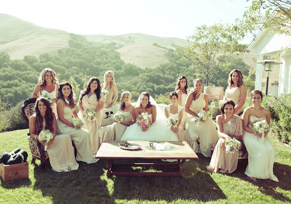 champagne bridesmaid dresses | photos by Anjuli Paschall | 100 Layer Cake