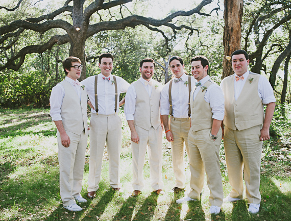 Khaki and bow tie groomsmen attire | photo by Amber Vickery Photography | 100 Layer Cake