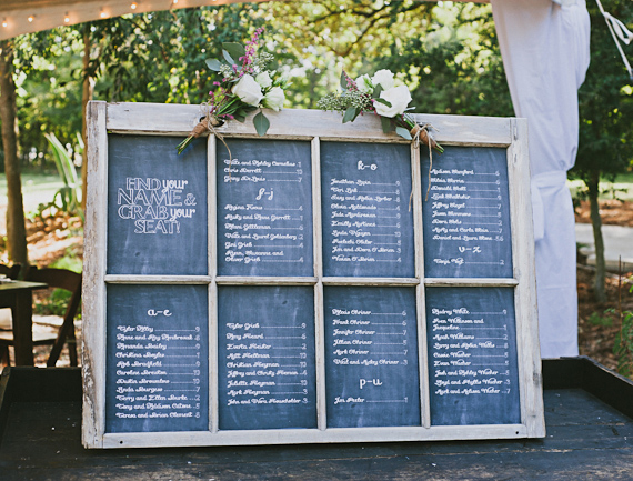 Chalk board seating chart | photo by Amber Vickery Photography | 100 Layer Cake