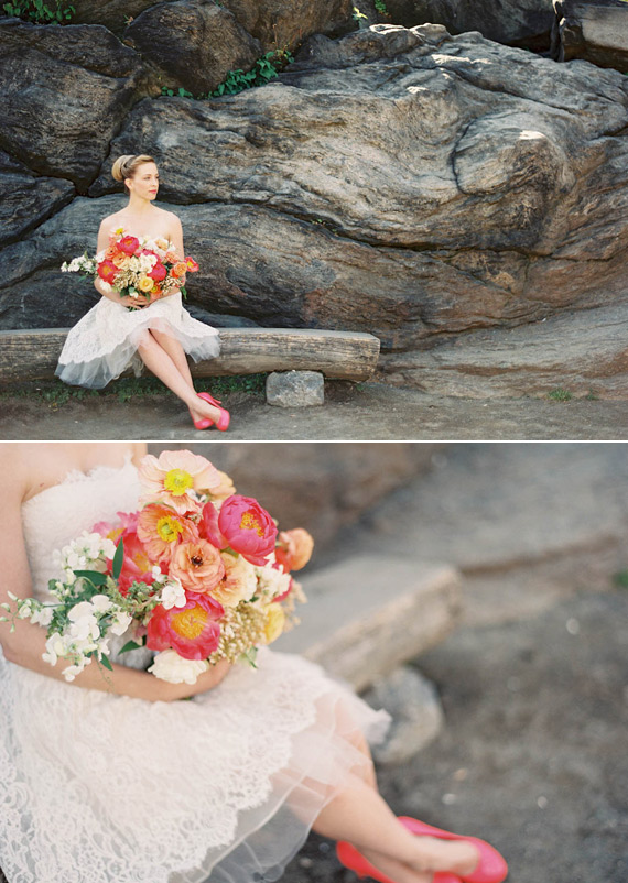 Spring bridal bouquet | photo by Jen Huang | 100 Layer Cake