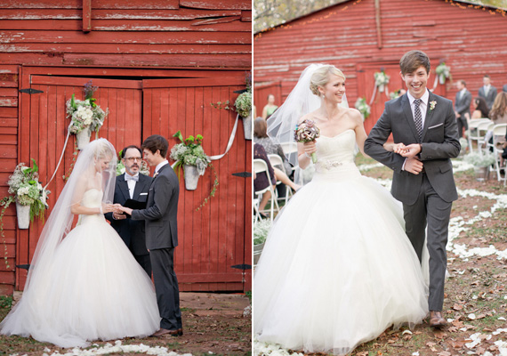 Outdoor Barn ceremony | Photo by Jeremy Harwell | 100 Layer Cake