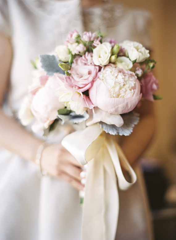 pink peony bridal bouquet  | photos by Braedon Flynn | 100 Layer Cake