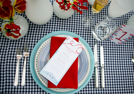 Red, white and blue wedding inspiration | photo by Lindsay Docherty | 100 Layer Cake 