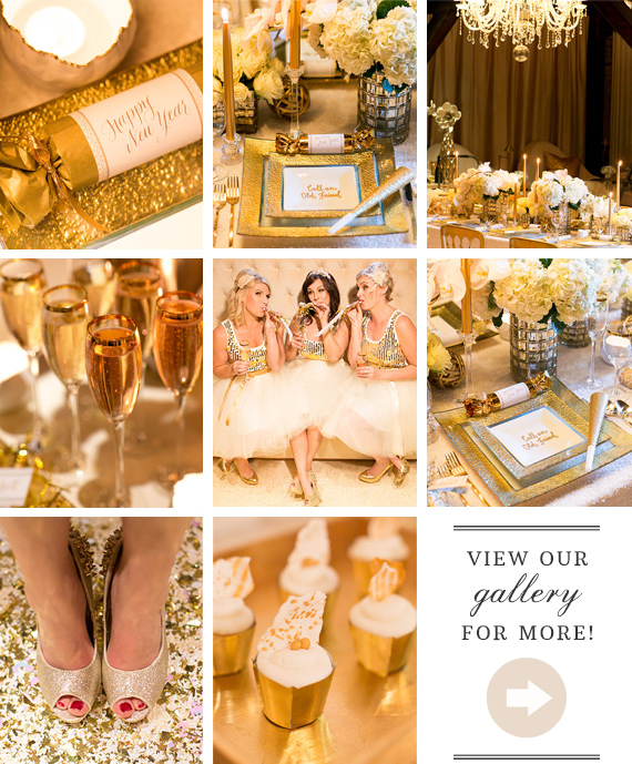 Gold glitz New Years Party inspiration | Photo by Scott Clark Photo | Read more -  http://www.100layercake.com/blog/?p=65987