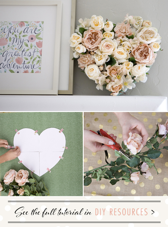 DIY Floral Heart project by Nikki Kinowski | 100 Layer Cake