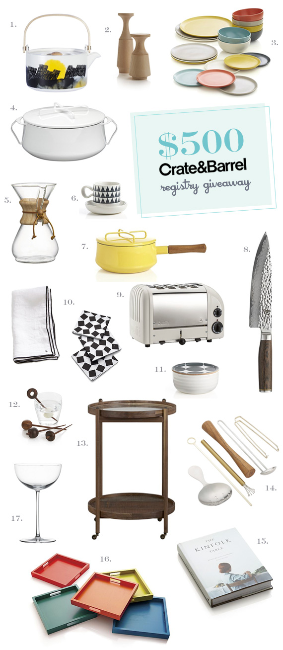 Crate and Barrel registry picks and giveaway | 100 Layer Cake