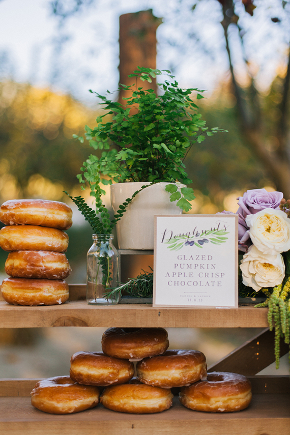 Donut bar | photo by Shannen Natasha Weddings | Read more -  http://www.100layercake.com/blog/?p=71772