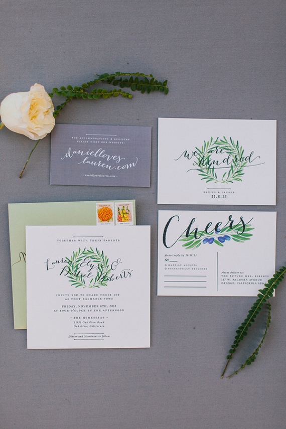 Fall wedding invitations | photo by Shannen Natasha Weddings | Read more -  http://www.100layercake.com/blog/?p=71772