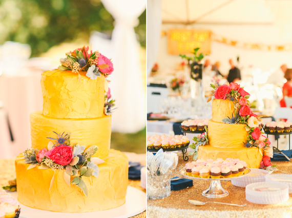Yellow wedding cake | Photo by Love Lit Wedding Photography | Read more - http://www.100layercake.com/blog/?p=71921