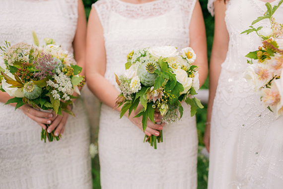 White bridesmaid dresses | Photo by Young Hearts | Read more - http://www.100layercake.com/blog/?p=70932