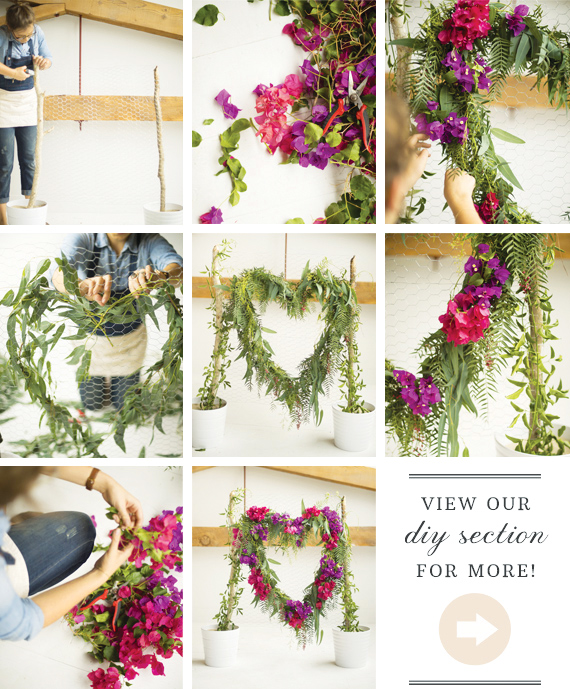 DIY heart floral backdrop | Photo by Lorely Meza for Studio EMP | 100 Layer Cake