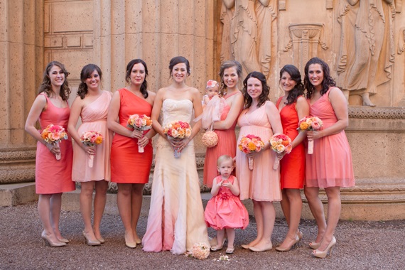 Pink ombre wedding dress | Photo by Julie Mikos | Read more -  http://www.100layercake.com/blog/?p=73120