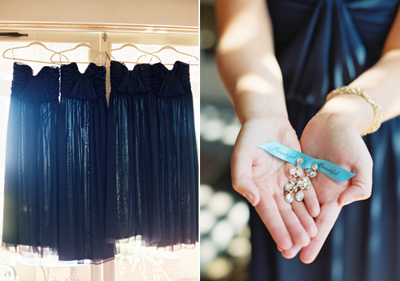 Navy bridesmaid dresses | Photo by Daniele Rose | Read more -  http://www.100layercake.com/blog/?p=74149