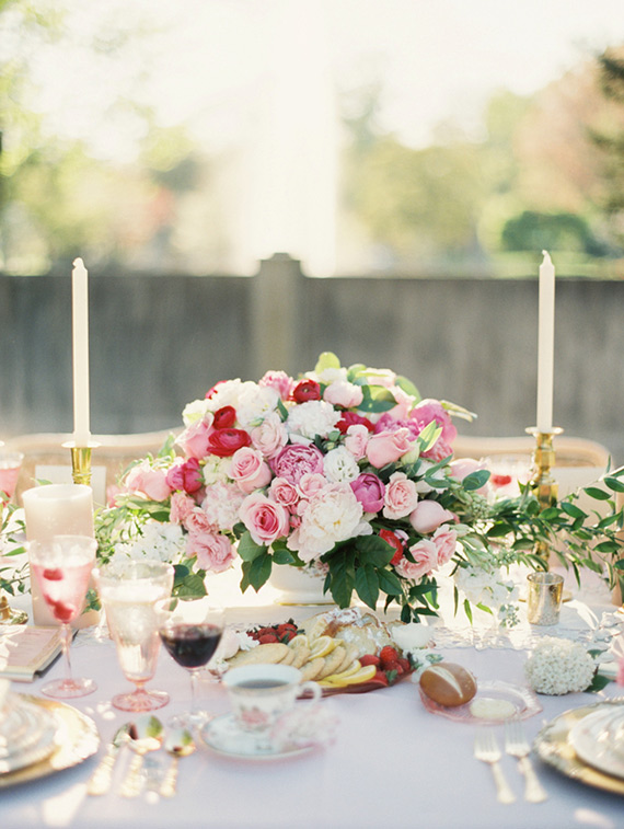 Pink vintage wedding ideas | Photo byJo Photo |  Design by The Bride Link | Florals by LB Floral | Read more - http://www.100layercake.com/blog/?p=74421