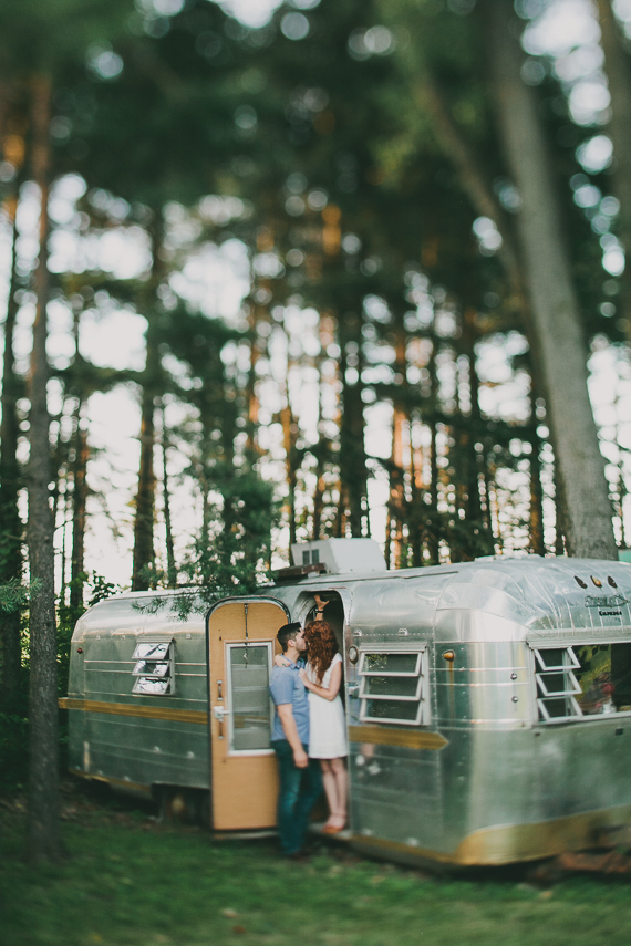 Engagement shoot in an Airstream | Photo by Justin Michau Photography | 100 Layer Cake