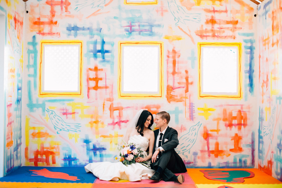 Modern, colorful museum wedding | Photo by Anika London | Read more -  http://www.100layercake.com/blog/?p=75169