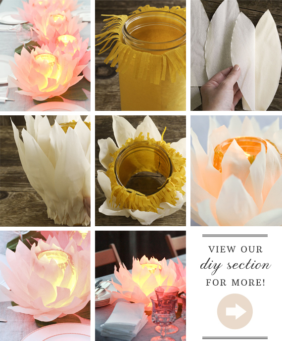 DIY paper flower votives | Project by Smile Mercantile | 100 Layer Cake