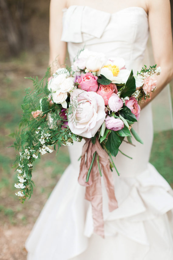 Peony and rose bridal bouquet |  Florals by Bricolage Curated Florals | Photo by J Bird Photography | Read more - http://www.100layercake.com/blog/?p=76549