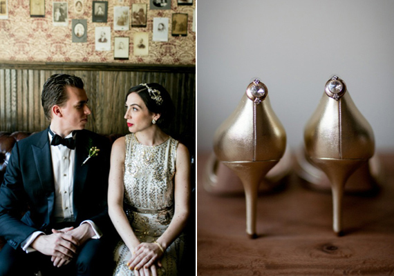 20s themed Brooklyn flapper wedding | Photo by Brookelyn Photography of The Wedding Artist Collective | Read more -  http://www.100layercake.com/blog/?p=79145
