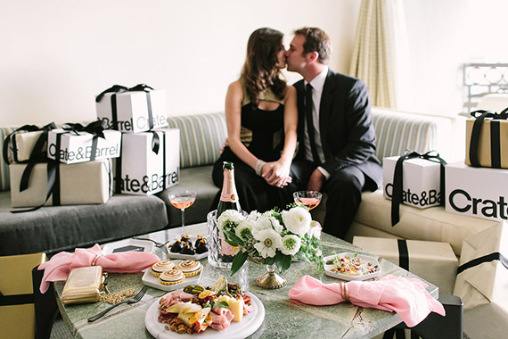 Engagement party registry with Crate and Barrel | Photo by Jennifer Young Studio | 100 Layer Cake